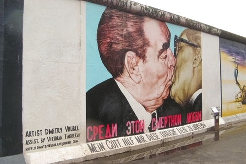 The East Side Gallery, the largest outdoor art gallery in the world on a segment of the Berlin Wall at Berlin, Germany