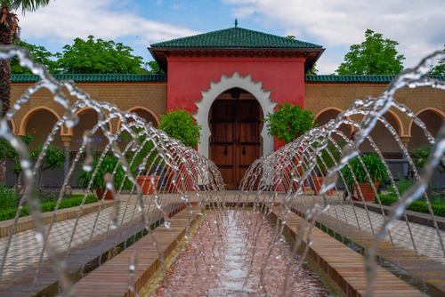 Fountain of the Oriental garden in the park 