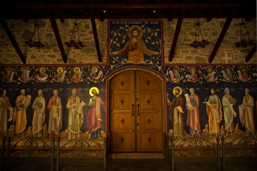 Interior of the Spaso-Preobrazhensky Monastery (Great Meteor), Meteora, Greece