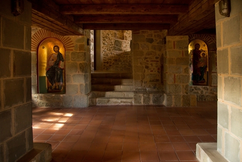 Interior of the monastery of the Holy Trinity, Meteora, Kalampaka, Trikala, Thessaly, Greece