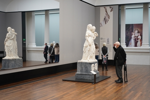 The famous Princesses Monument by Prussian sculptor Johann Gottfried Schadow in Alte Nationalgalerie in Berlin, Germany