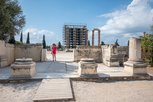 Remains of Olympieion ancient Temple of Olympian Zeus in central Athens, Greece