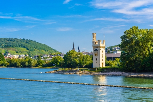 Mouse Tower in Bingen am Rhein Rhine near Ruedesheim Rudesheim, Rheingau-Taunus-Kreis, Darmstadt, Hessen, Germany