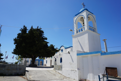 Exterior view of a chapel in the village of Antimachia on the Island of Kos, Dodecanese Islands, Greece