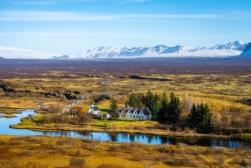 Spectacular view of Thingvellir National Park, Golden Circle, Iceland
