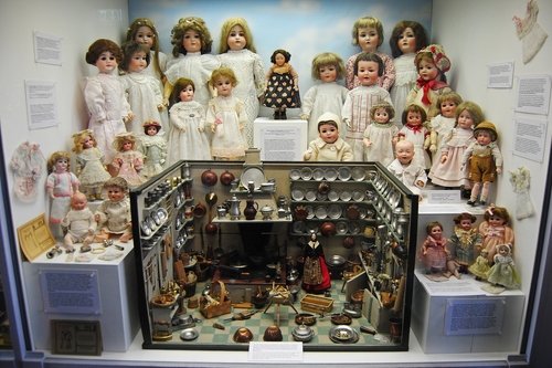 Display with toys at the Spielzeugmuseum (Toy Museum) in Munich, Bavaria, Germany