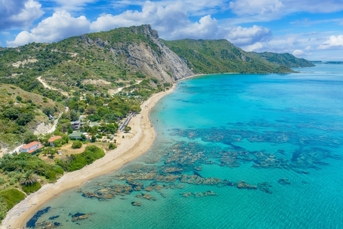 View of the beautiful Defni beach on Zakynthos Island, Ionian Islands, Greece