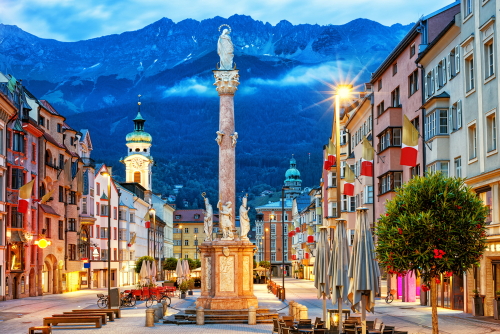 Innsbruck Old town in Alps mountains, Tyrol, Austria