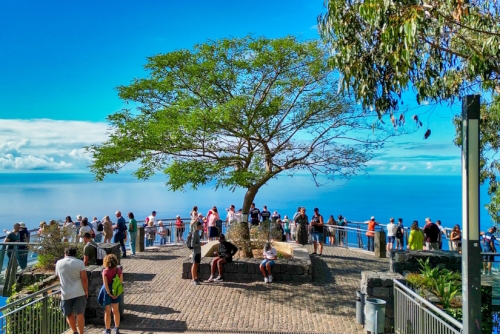 the Cabo Girao platform, a viewpoint on top of the big cliffs of the island of Madeira, Portugal