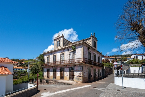 Calheta old town on the southern coast of Madeira Island, Portugal, along the coast of Atlantic ocean