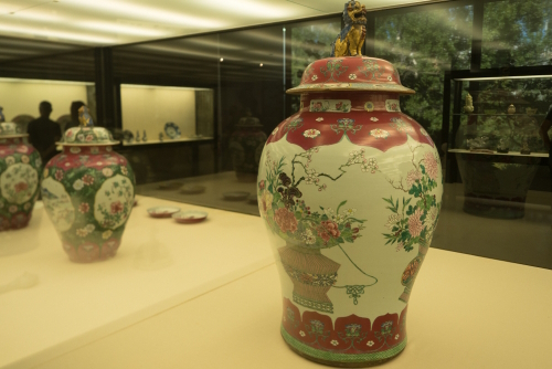 View of a vase collection at the Calouste Gulbenkian Museum in Lisbon, Portugal