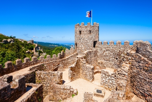 Castle of the Moors or Castelo dos Mouros is a hilltop medieval castle in Sintra town near Lisbon, Portugal