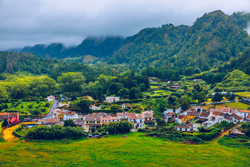 Furnas Valley in Sao Miguel Island, Azores, Portugal