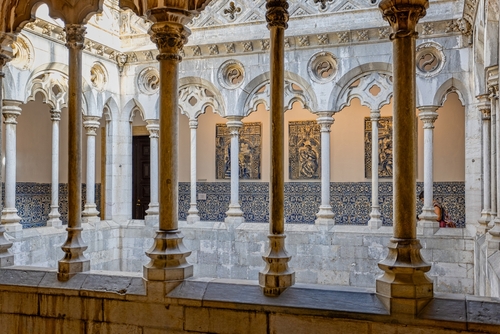 The courtyard inside the National Tile Museum in Lisbon, Portugal