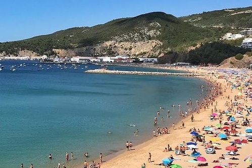 Ouro Beach in Sesimbra, Portugal