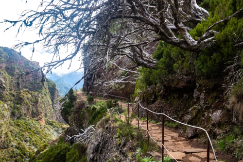 The Beautiful hiking trail, PR1 Vereda do Areeirofrom, from Pico do Arieiro to Pico Ruivo, Madeira island, Portugal