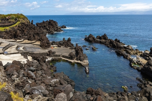 Pico island Lava coastline, Azores
