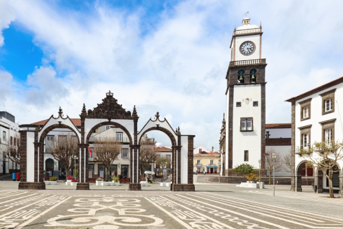 Ponta Delgada, the capital of Sao Miguel Island in the Azores, Portugal