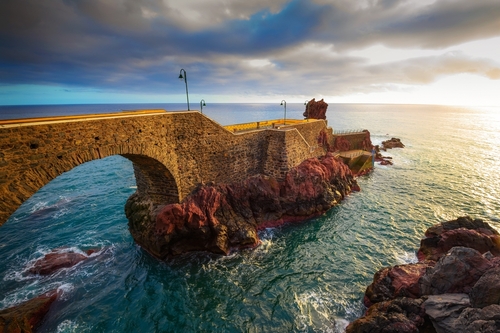 Ponta do Sol and Beach on the southern coast of Madeira Island, Portugal