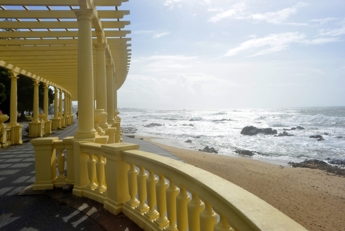 Pergola of Foz, Molhe beach view Porto, Portugal