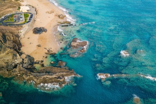 A beach in Porto Santo Island, Portugal