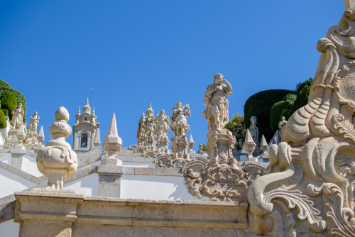 View of statues in the Sanctuary of Bom Jesus do Monte, Braga, Portugal