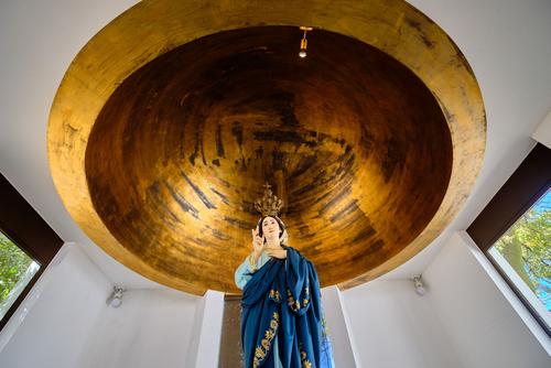 Interior view of the Sanctuary of Our Lady of Sameiro (or Sanctuary of Sameiro or Immaculate Conception of Monte Sameiro) is a Marian sanctuary located in Braga, Portugal