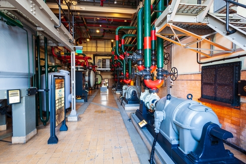 Interior view of the Tejo Power Station, the Electricity Museum in Lisbon, Portugal