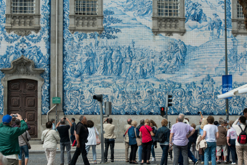 The church Igreja do carmo d dos carmelitas in the old town of ribeira in the city centre of Porto in Porugal